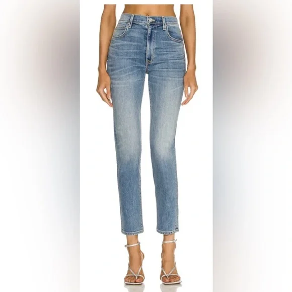 SLVRLAKE Denim Roxy Jeans in Love to Burn Wash High Rise Straight Size 30.